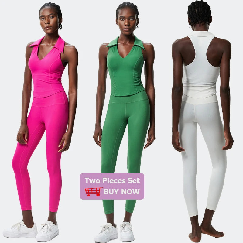 Sleeveless Fitness Yoga Shirt Women Summer Slim Fit V-Neckline Gym Running Top Breathable Quick Dry Sportswear Workout Clothes