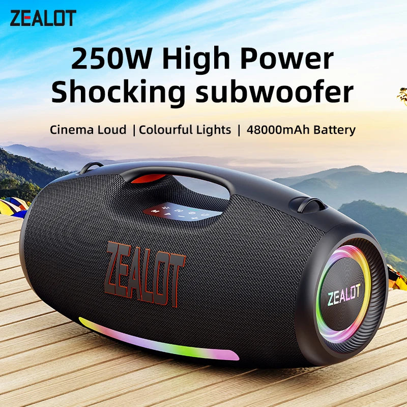 ZEALOT-S89 250W Waterproof Portable Loud Bluetooth Speaker, Wireless Outdoor Boombox SubwooferTriple Passive Radiators-Deep Bass Main image
