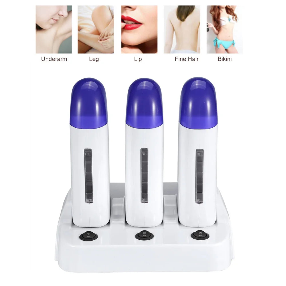 3 Types Cartridge Wax Depilatory Roller Warmer Heater Waxing Body Hair Removal Machine Wax Cartridge Heater Cartridge Wax Roller