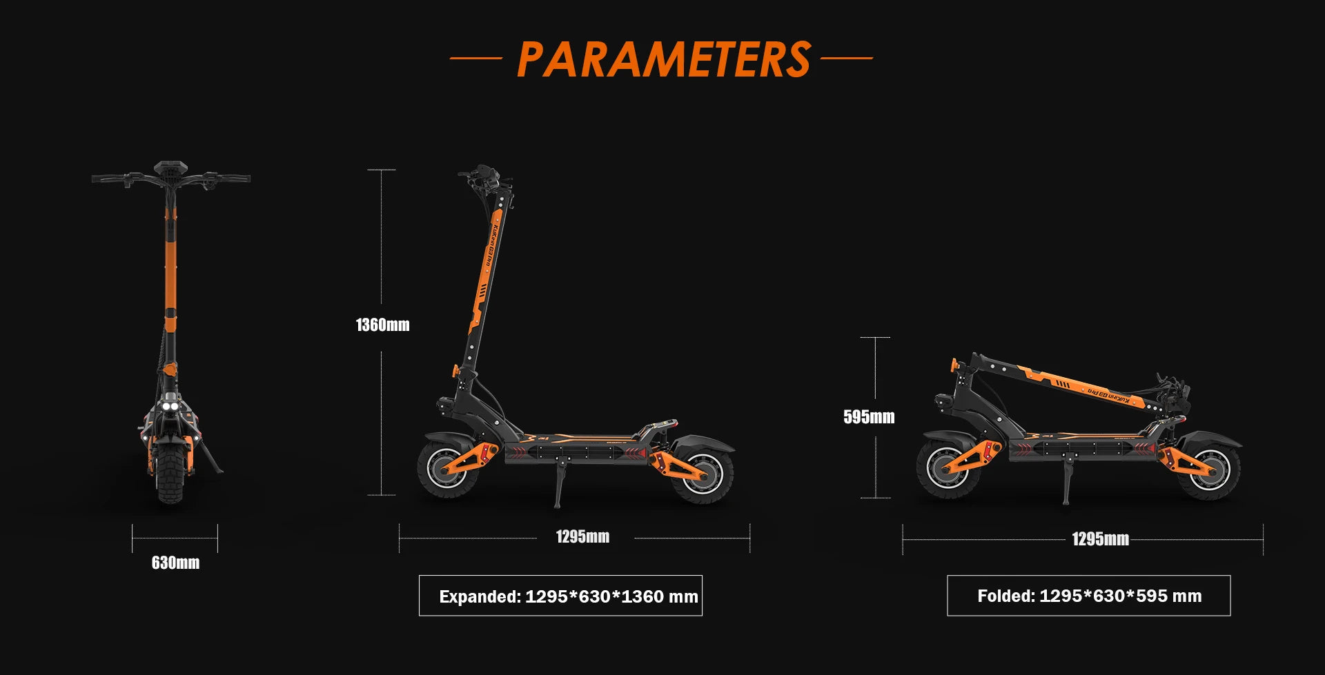 KuKirin G3 Pro Adult Electric Scooter 1200W*2 Motor All-Terrain Escooter 10 Inch Tire 52V23.4Ah Battery E-Mountain E-Scooter