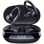On-ear LED Display Headphones Noise Reduction Earphones Deep Bass Sports Gamer Wireless Bluetooth Headset Waterproof with HD Mic