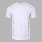 4/1 Pcs Men's Summer Multicolor Quick-drying Sports Short Sleeve Loose Breathable Fitness Running Badminton T Reflective Strip