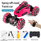 4WD RC Drift Car With Music Led Lights 2.4G Gesture Radio Remote Control Spray Stunt Car 360° Rotating Climbing Car Toys Gift