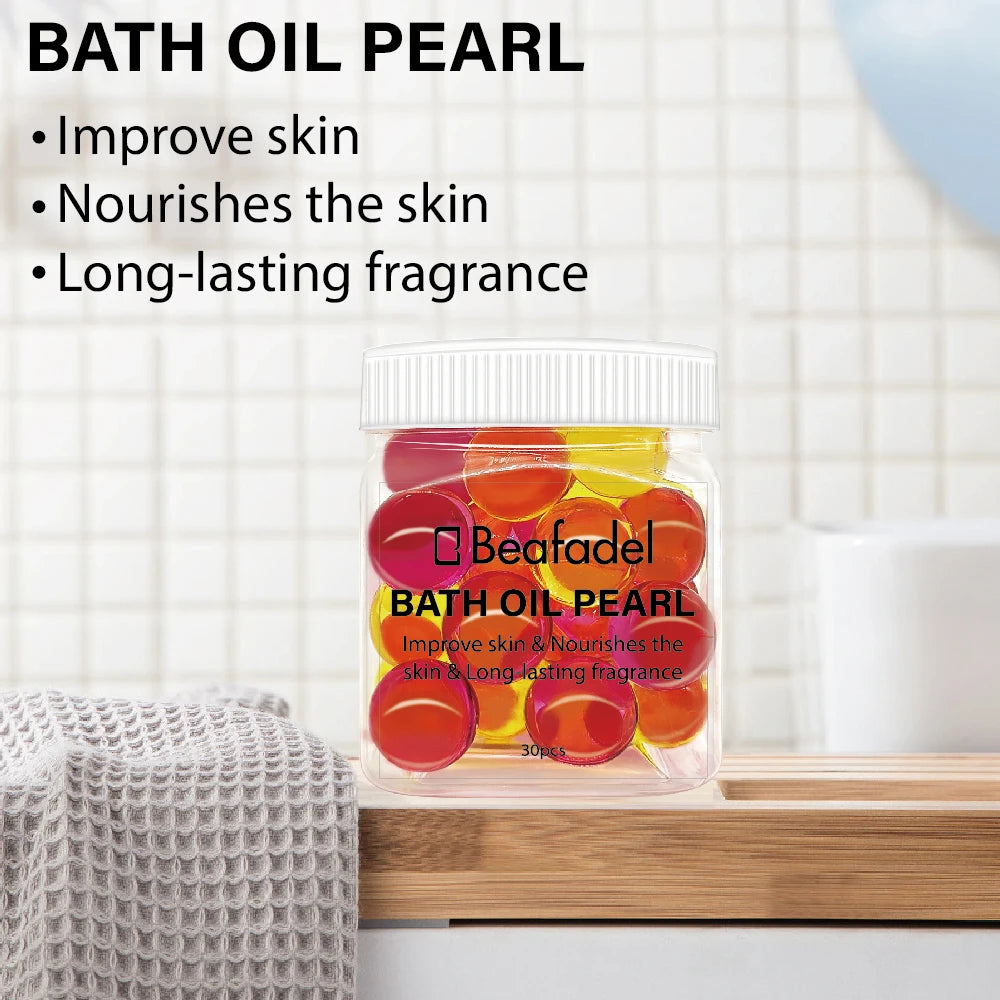 30pcs Bath Oil Pearl Dry Skin Moisturizing Soften SPA Relax Nourish Body Shower Essential Oil Beads Floral Scent Tub Bath Pearl