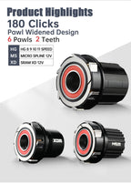 ARC MT088 MTB Hub 6 Pawls 180 Clicks Sealed Bearing Hub Front 9x100 15x100 Rear 10x135 12x142 Bicycle Cube 8 9 10 11 12 Speed