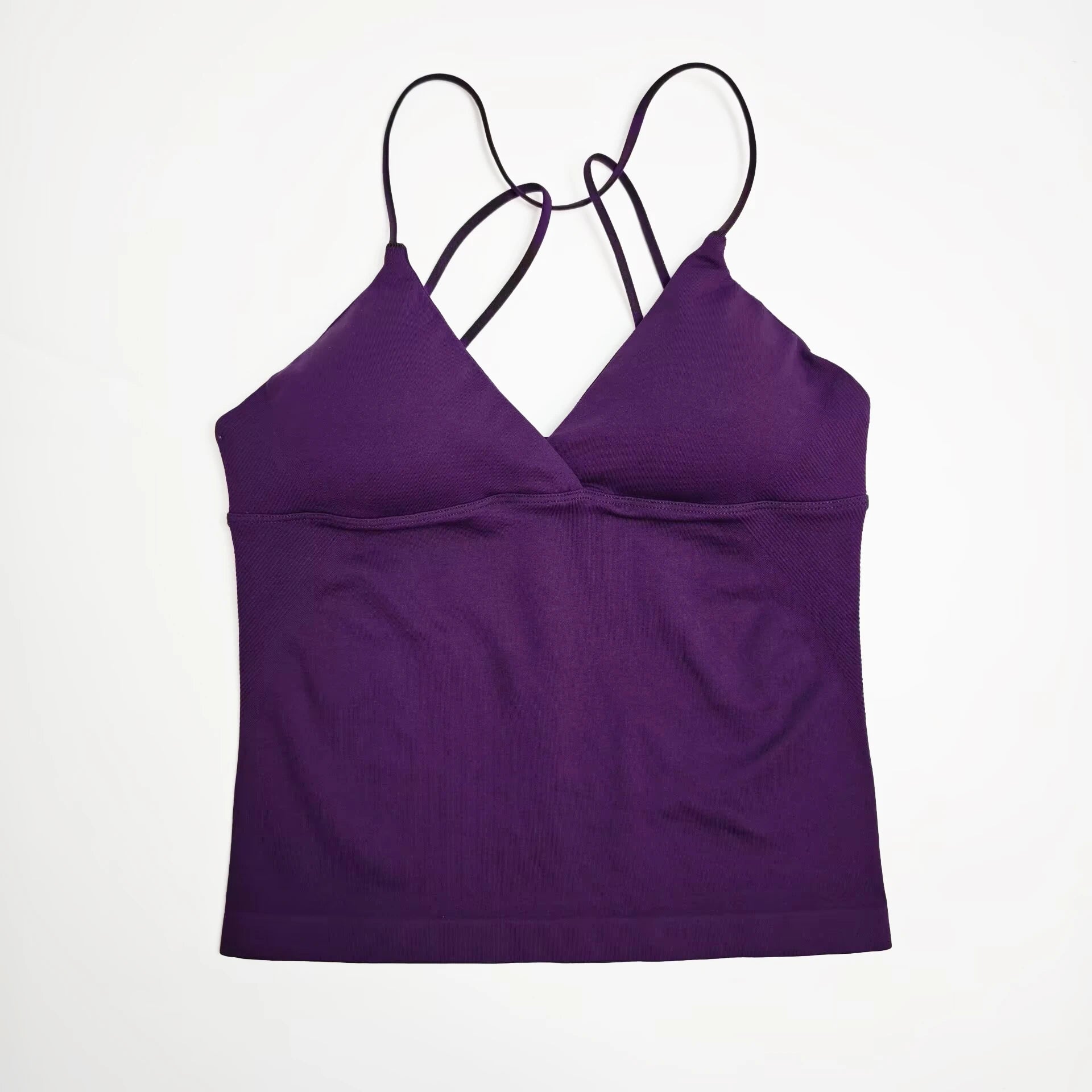 NCLAGEN Vision Twist Front Longline Top Women's Seamless Thin Straps Yoga Gym Workout Vest Running Tank Tops Fitness Clothing