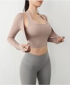 Cloud Rise Women Yoga Shirts Sports Workout T-Shirt Sexy Girl Long Sleeve Blouse Gym Fitness Crop Top Autumn Winter Sportswear