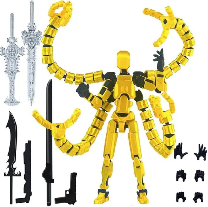 T13 Action Figure 3D Printed Multi-Jointed Movable Titan 13 Lucky Dummy Nova Robot Action Figure Desktop Assembly Completed Gift