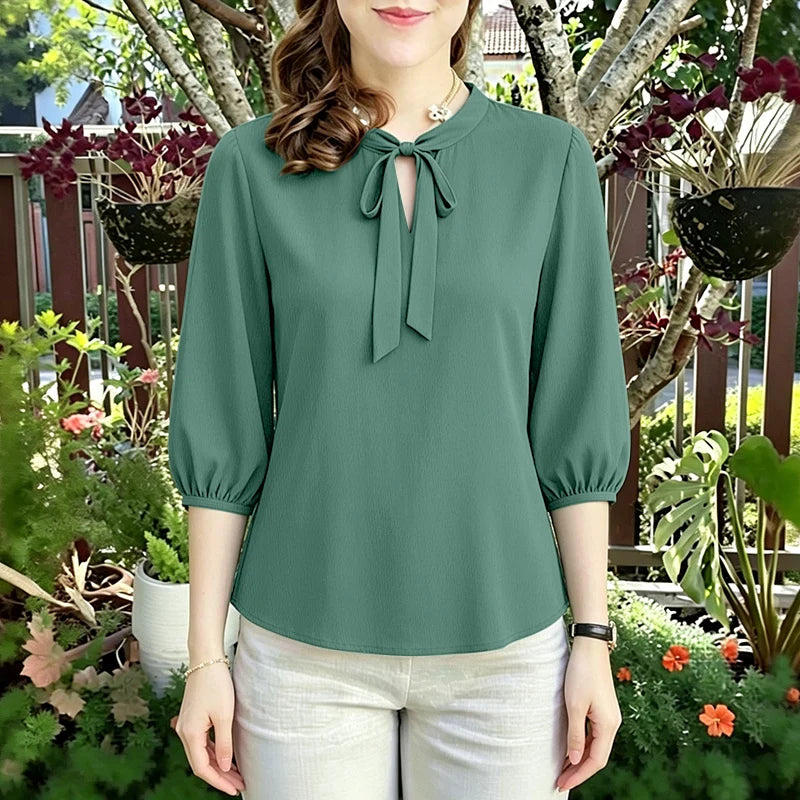 Summer Solid Color Blouse 2026 ZANZEA Women Tops Trend Casual O Neck Short Sleeve Blusas Female Elegant OL Work Shirt Mujer