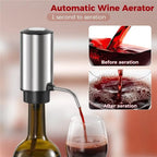 ASWUT-Electric Wine Dispenser, Touchless Automatic Beverage Pourer, Rechargeable Wine Pourer With Lockable Wine Stopper