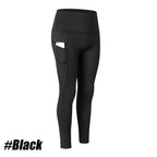 1PC Plus Size Pocket Yoga Pants Women Solid Fitness Sports Leggings High Waist Elastic Gym Tights Female Running Trousers XXXL