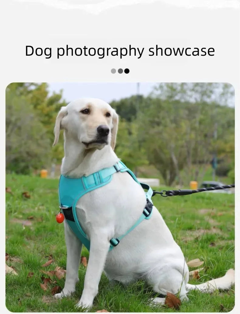 Anti Pull Dog Harness for Large Medium Dogs Reflective Escape Proof Tracker Chest Strap Breathable Adjustable Pet Supplies
