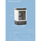 USB Portable Air Conditioner Fan Dual Mist Humidifier Ice Box 3 Speed Desktop Cooling Fan With LED Night Light