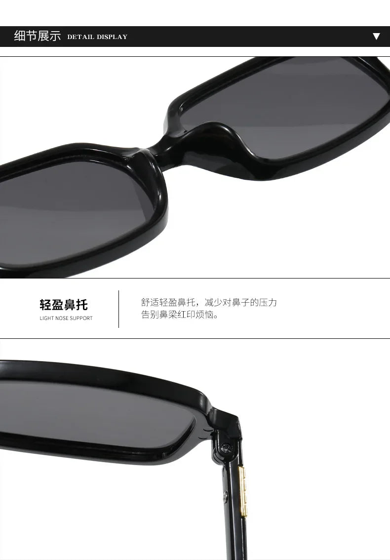 Luxurious Rectangle Sunglasses Women Oval Vintage Brand Designer Square Sun Glasses Men Shades Female Eyewear