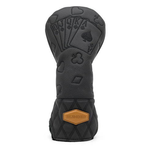 Black Lucky Poker Design  High Quality Headcovers Embroidery Golf Club Driver Head Fariway Wood  Hybrid Head Covers 3 Wood Headc