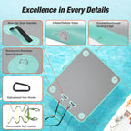 Inflatable Float Air Mattress Ladder+Rope+Pump Water Sports Gear Floating Mat Dock Platform for Lake/Island/Swimming Pool