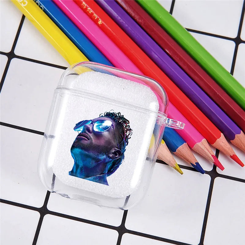PNL QLF Rapper Singer Earphone Case For Apple AirPods 4 3rd 2 Pro3 Transparent Cover For Airpod 1 3 Letter Protective Box Shell