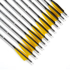 Toparchery 6/12/24pcs 33" Archery Pure Carbon Arrow ID6.2mm Spine 400 with 4'' Natural Feather for Outdoor Shooting Hunting
