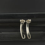 Comanlai 3Pcs Rolling Luggage Sets, Black Hard-shell Suitcases, Classical Striped Design, with 360° Universal Wheels, TSA Lock and Telescopic Handle,  for Business Outdoor Travelling