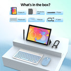 Android 15 Tablet, 10.0-inch screen, quad-core processor, 12GB RAM (3GB+9GB), 64GB storage, 2MP+8MP dual cameras，6000mAh