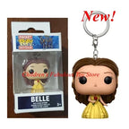 New FUNKO Keychains Disney Demona Princess Bella Ariel Alice Anna Elsa Bell Jack Sally stitch Action Figure Toys Ornaments