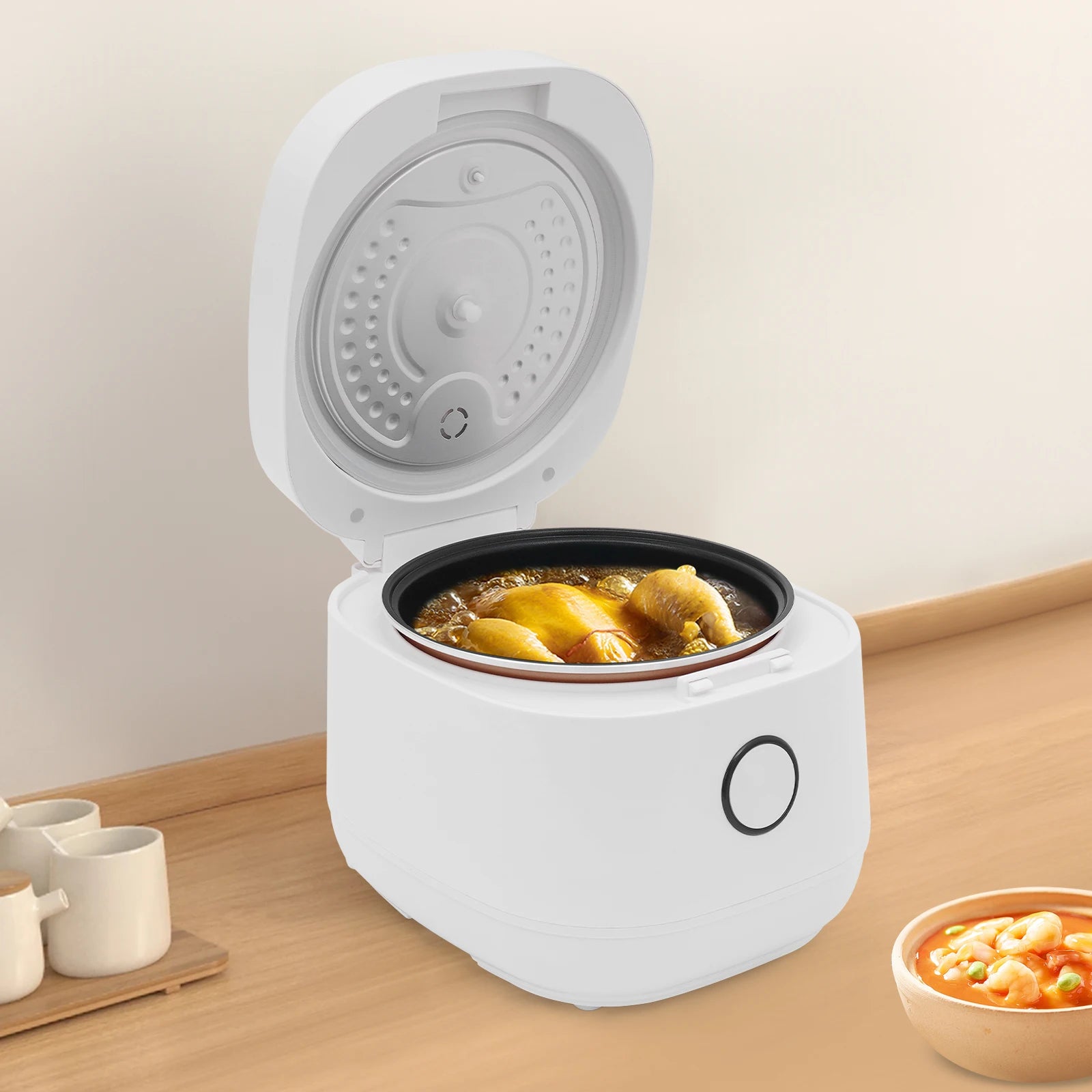 900W 5-Liter Multi-cooker 220V-240V Mini Rice Cooker with Inner Pot and Filter Basket 24-Hour Reservation Function for Household