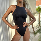 Thong 2025 Sexy Women One Piece Swimsuit Swimwear Female Solid High Waist Monokini Swimming Suit Bathing Suit Biquini Beachwear