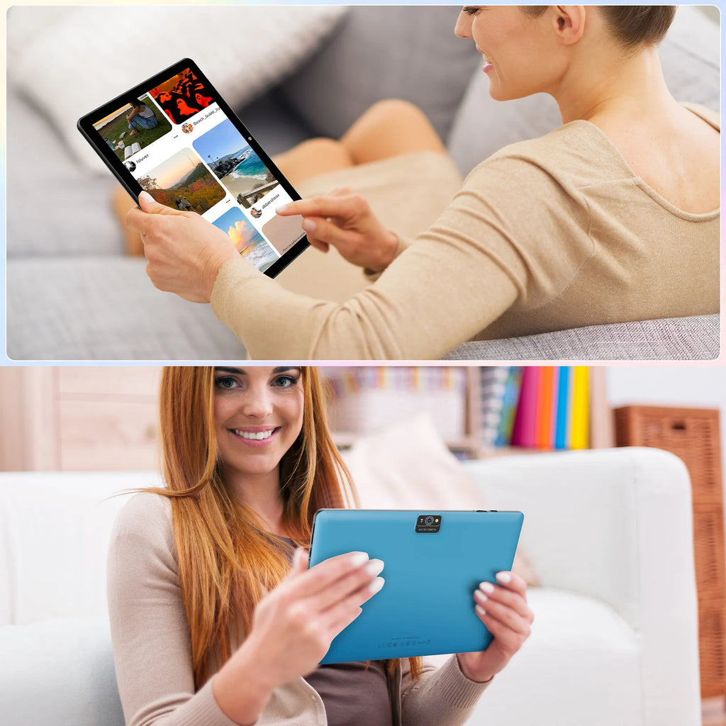 Android 15 Tablet, 10.0-inch screen, quad-core processor, 12GB RAM (3GB+9GB), 64GB storage, 2MP+8MP dual cameras，6000mAh