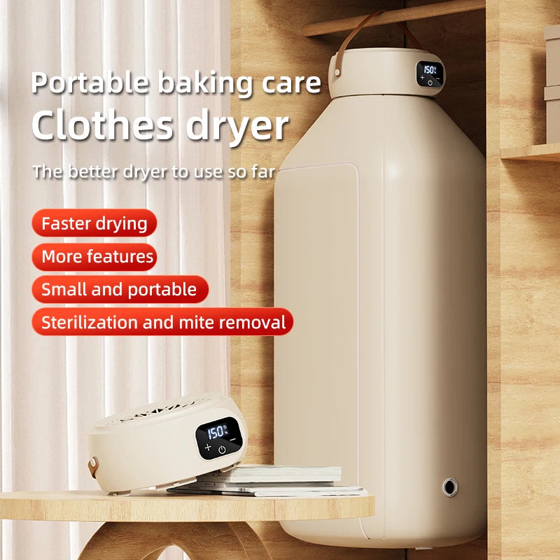 Portable Electric Dryer Multifunctional Dryer Foldable Timed Fast Drying Low-noise Warm Air Heating Clothing Care Mini Dryer Secondary image