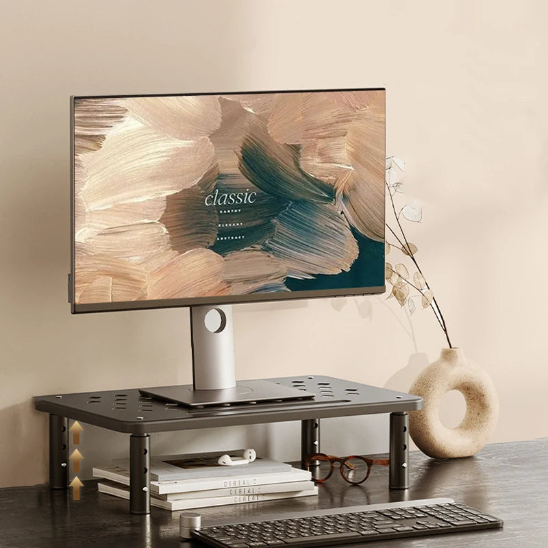 Adjustable Computer Monitor Stand Elevated view angle Computer Monitor Holder Stress Relief Desktop Creative Storage Rack Office