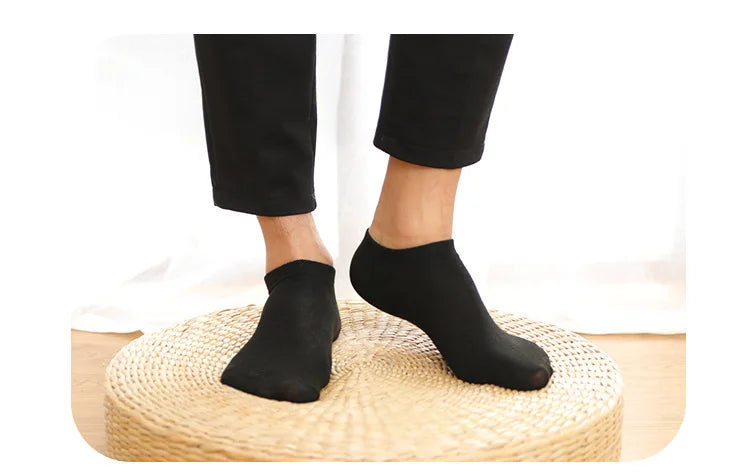 10/20/30Pairs Men's Socks Ankle Socks White Black Breathable Comfy Sweat-absorbing Boat Socks Unisex Casual Solid Short Socks