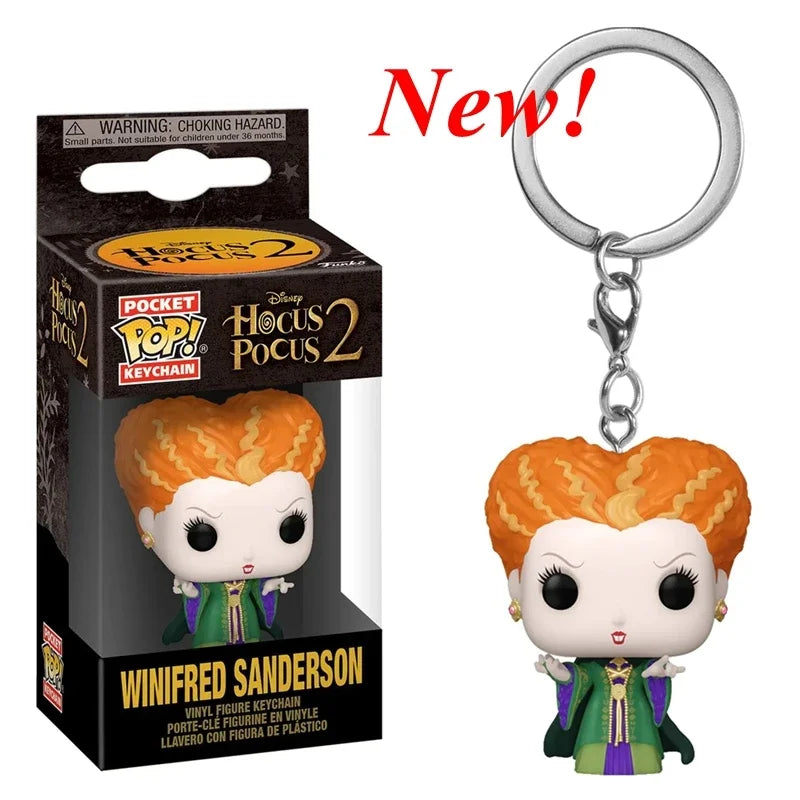 New FUNKO Keychains Disney Demona Princess Bella Ariel Alice Anna Elsa Bell Jack Sally stitch Action Figure Toys Ornaments