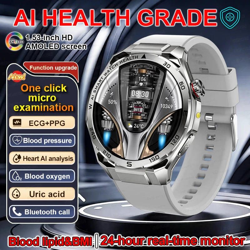 ECG High-end Health Smart Watch Men Blood pressure lipids bloodoxygen Body analysis Uric acid Health Tracker Smartwatch Men lady