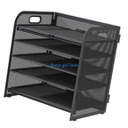 C7AB Multifunction File Letter Tray Organizers with Sliding Drawer and 2 Pen Holder, Space Saving Office Desk Organizers