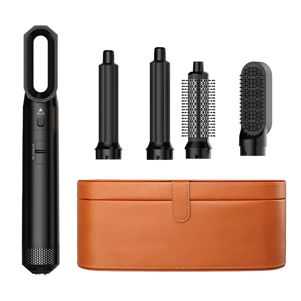 5 In 1 Hair Dryer And Hot Air Comb Brush With Curling Iron Hair Straightener For Fast Drying Curling Straightening And Styling