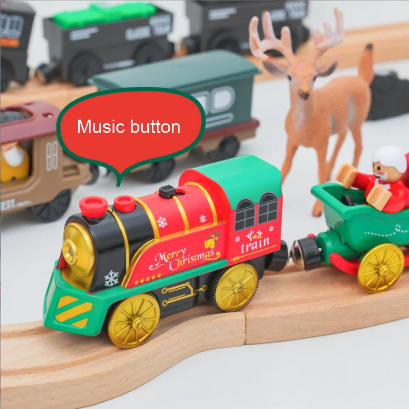 New Electric Train Set Compatible with Thomas Wooden Train Track Train Toys For Kids Christmas Birthday Gift