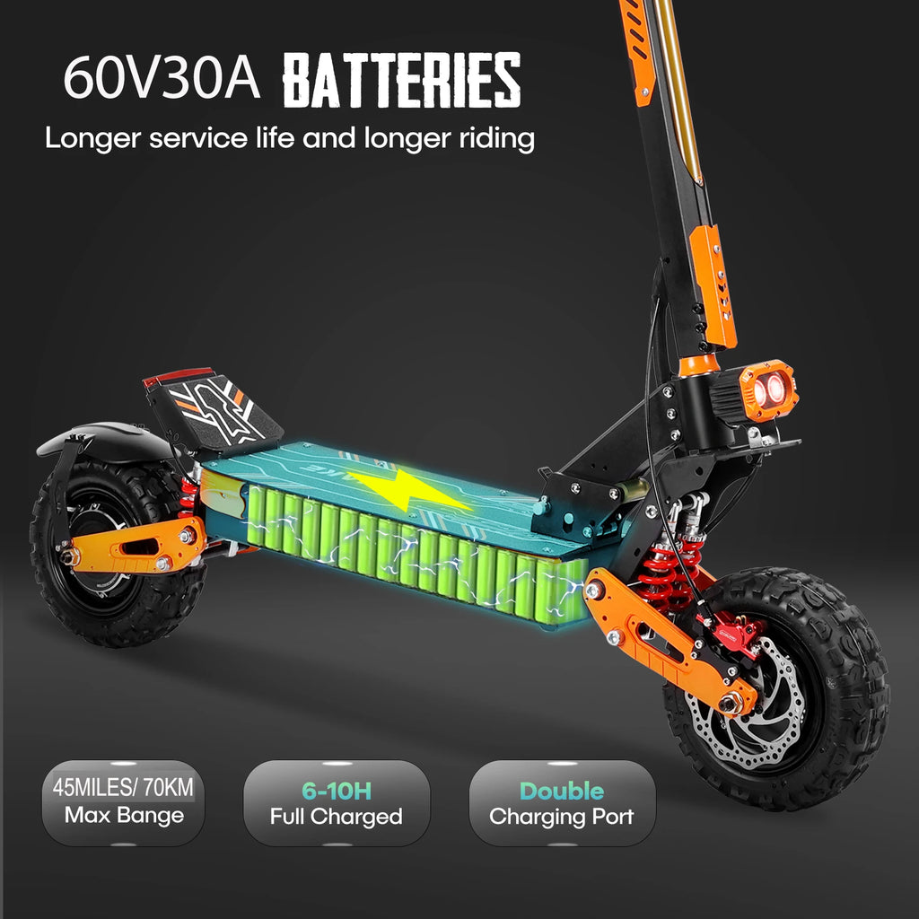 VREOM Z36-Adults Electric Scooter-5600W Motor 60V30AH Battery Off Road E-Scooter,75KM/H Speed 11'' Tire Foldable EScooter