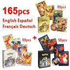 30-165pcs Gold Pokemon Colorful Card Set Black Vmax Vstar Sliver GX Box Pikachu Carta Charizard German French Spanish Game Cards