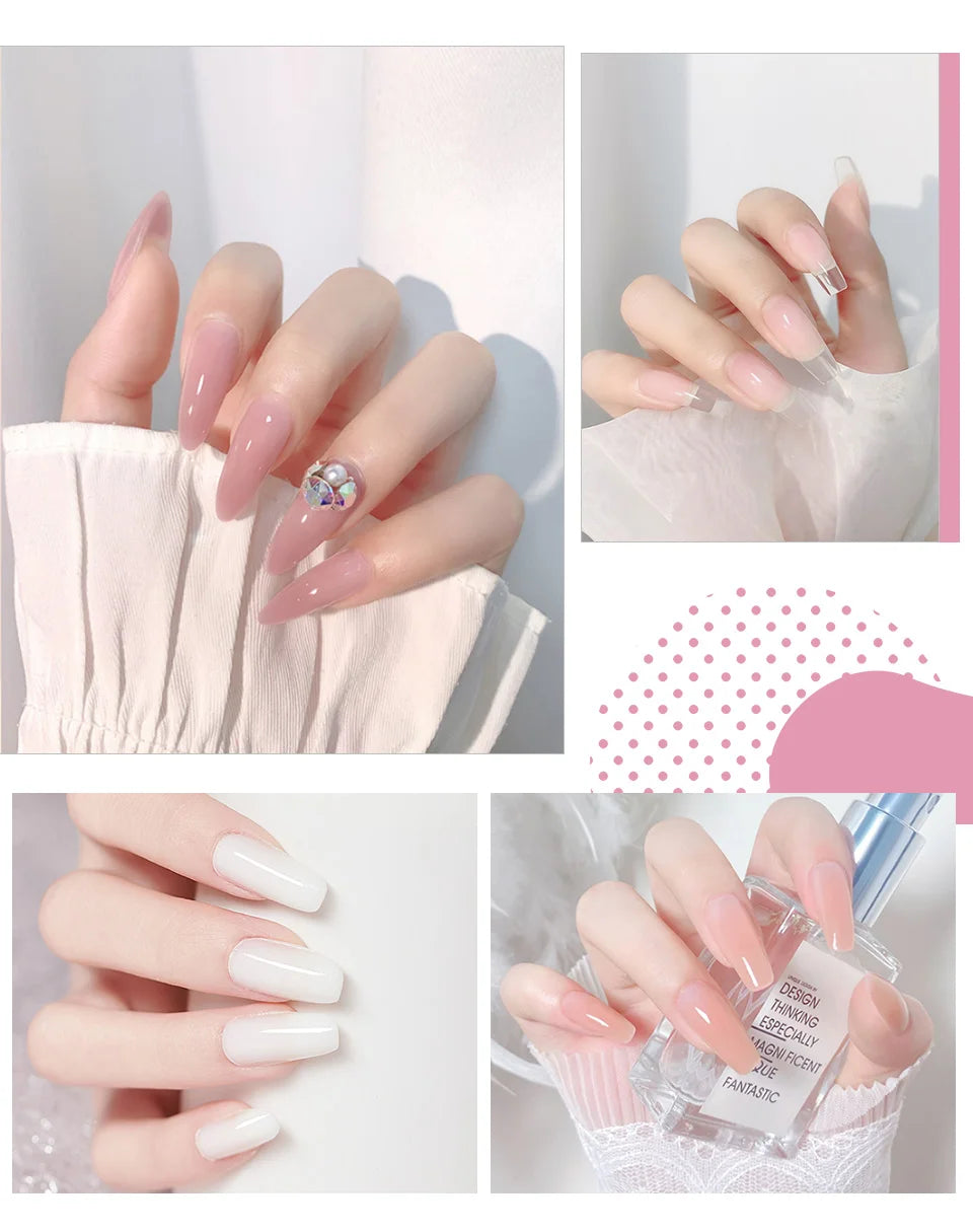 Poly Nail Gel Full Set With 6W LED Lamp Nail Set For Beginner Nail Tips Art 3D Design Decoration Extension Manicure Tools Kit