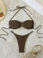 Sexy Bandeau Bikini Women's Swimsuit 2026 Two-piece Swimwear Thong Bikinis Set Female Bathing Suit Push Up Beach Swimming Wear