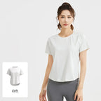 STOUREG Women's Loose Mesh Sports T Shirt Quick Dry Short Sleeve Yoga T Shirt Pilates Running Sports Fitness Short Sleeve