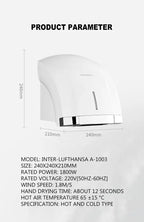 Fully Automatic Hand Dryer Induction Hot and Cold Hand Drying Machine Hotel Hand Dryer  sèche-mains осушитель