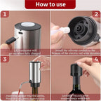 ASWUT-Electric Wine Dispenser, Touchless Automatic Beverage Pourer, Rechargeable Wine Pourer With Lockable Wine Stopper
