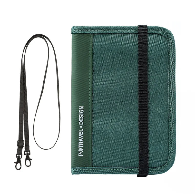 RFID Travel Wallet Passport Holder Credit Card Organizer Zipper Pouch Document Organizer Anti Theft Travel Accessories