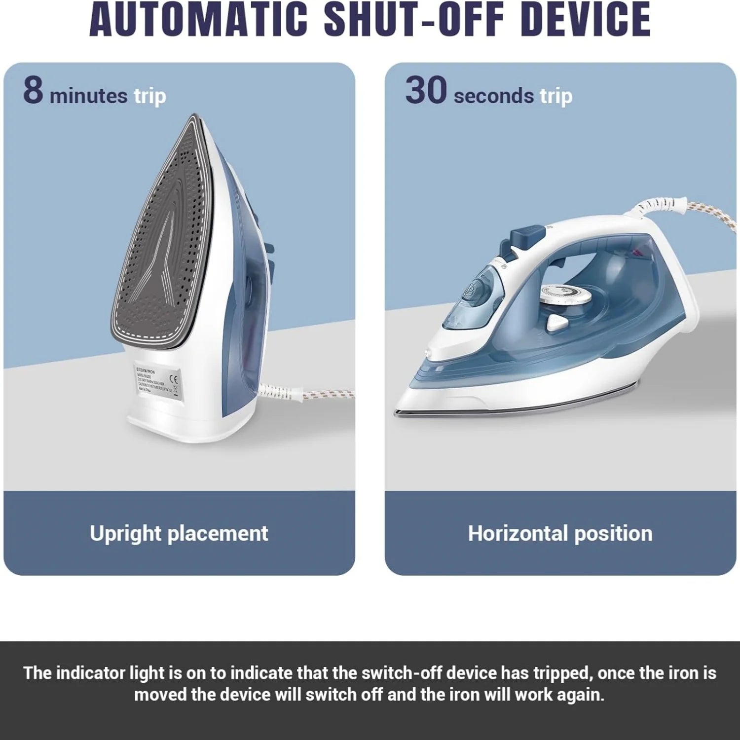 BRIEFNESS 2400W Steam Iron Handheld Iron Adjustable Thermostat Control Ironing Clothes Portable Ironing Tool Secondary image