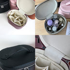 Large-capacity PU leather cosmetic box with internal storage box, customizable names and letters, travel portable cosmetic bag