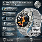 GPS Sports Smartwatch Men Women Swim Waterproof Fitness Tracker 2GB Memory Offline Maps  SpO2 Rugged Outdoor Smartwatch for Men
