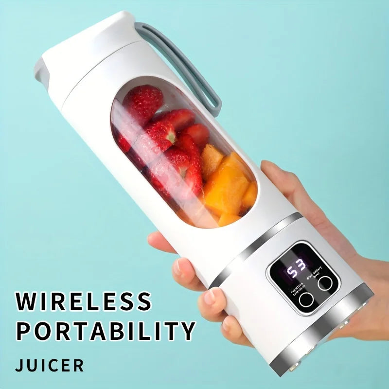 Portable Outdoor Electric Juicer 450ML  Digital Display Juice Cup USB Charging Mini Fruit Juicer