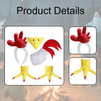 Chicken Costume Kit Eye Catching Novelty Dress up Photo Booth Props Cosplay for Thanksgiving Party Events Performances Pretend