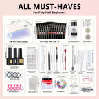 39pcs Nail Extension Gel Kit - contains all the basic nail tools, easy to use for beginners Easy salon nail construction gel